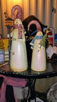 Set of 2 Glitter Snowman Figurines - Image 1