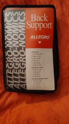 Allegro Back Support Belt Adjustable Snap-off Suspenders Small Black - Image 1