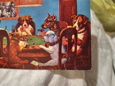 Vtg Postcard - Poker Playing Dogs Posted. - Thumbnail 3