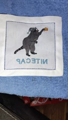 August Morgan Embroidered Linen Napkins Set of 4 Animal Print Square White - Thumbnail 5