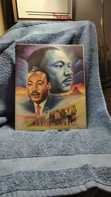 “Martin Luther King” By Oswald Green VTG 1992 Litho 8x10 Political Portrait - Image 1