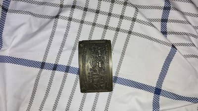 Silver City Mining Company Brass Match Holder Stagecoach Engraved Design - Thumbnail 2