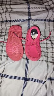 Hey Dude Girls Pink Moccasin Flats Lace Up Casual Shoes US 6 Low Top - Thumbnail 2