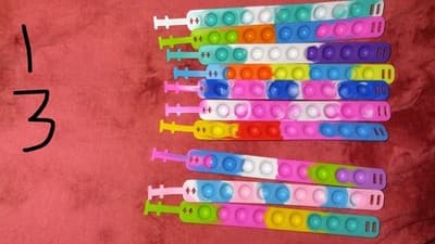 Multicolor Pop It Sensory Fidget Bracelets Lot Tactile Toy for Ages 3-11 Years - Thumbnail 3