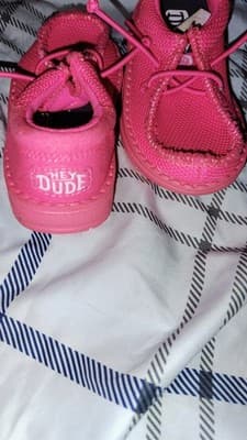 Hey Dude Girls Pink Moccasin Flats Lace Up Casual Shoes US 6 Low Top - Thumbnail 3