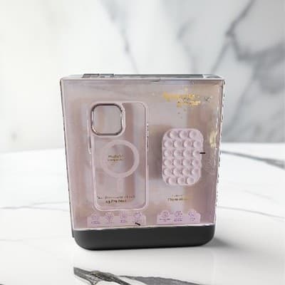 Happy Gear clear phone case for iPhone 15 Pro Max with a suction cup phone mount - Image 1