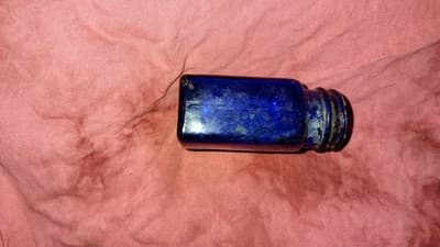 Antique Cobalt Blue Poison Bottle Pre-1900 Glass - Image 1