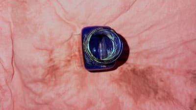 Antique Cobalt Blue Poison Bottle Pre-1900 Glass - Thumbnail 4