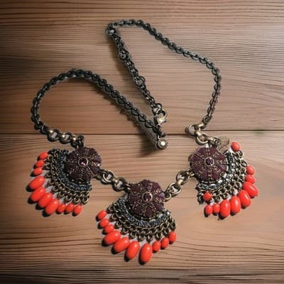 J.Crew Factory Fringed Fan Necklace NWT - Image 1