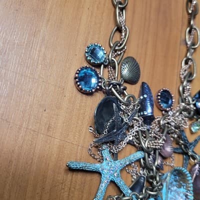 ⭐ Mythologie Sea Life Charm Statement Necklace – Nautical Coastal Jewelry - Thumbnail 6