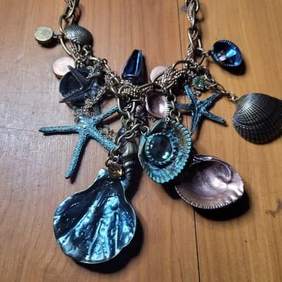 ⭐ Mythologie Sea Life Charm Statement Necklace – Nautical Coastal Jewelry - Thumbnail 3