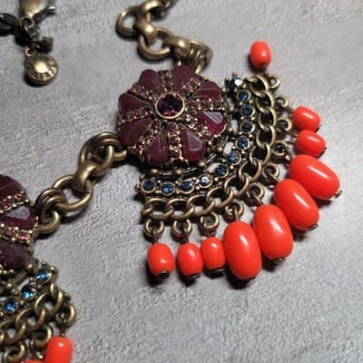 J.Crew Factory Fringed Fan Necklace NWT - Thumbnail 4