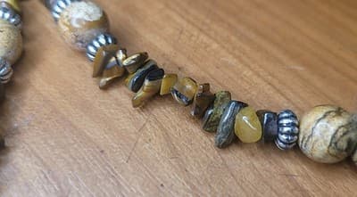 Handmade Tiger’s Eye & Picture Jasper Beaded Necklace | Earth Tone Stone Jewelry - Thumbnail 13