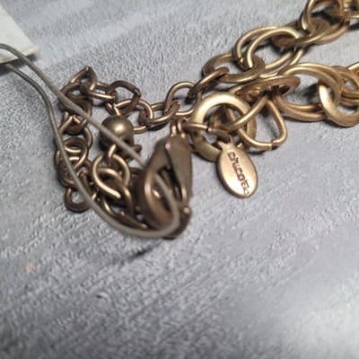 Vintage Chico's Convertible Statement Necklace & Brooch Set Chunky Chain Signed - Thumbnail 5