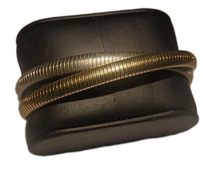 Vtg Marshal Metal MFG. Two Tubogas Chain Silver Plated & Gold Plated Bracelets - Image 1