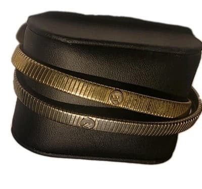 Vtg Marshal Metal MFG. Two Tubogas Chain Silver Plated & Gold Plated Bracelets - Thumbnail 3