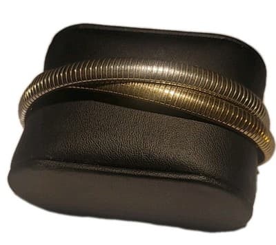 Vtg Marshal Metal MFG. Two Tubogas Chain Silver Plated & Gold Plated Bracelets - Thumbnail 4
