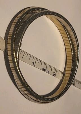 Vtg Marshal Metal MFG. Two Tubogas Chain Silver Plated & Gold Plated Bracelets - Thumbnail 5