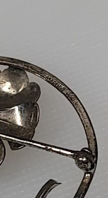 Vtg Signed 925 Sterling Silver BB 3 D Flower Cute Brooch Pin - Thumbnail 4