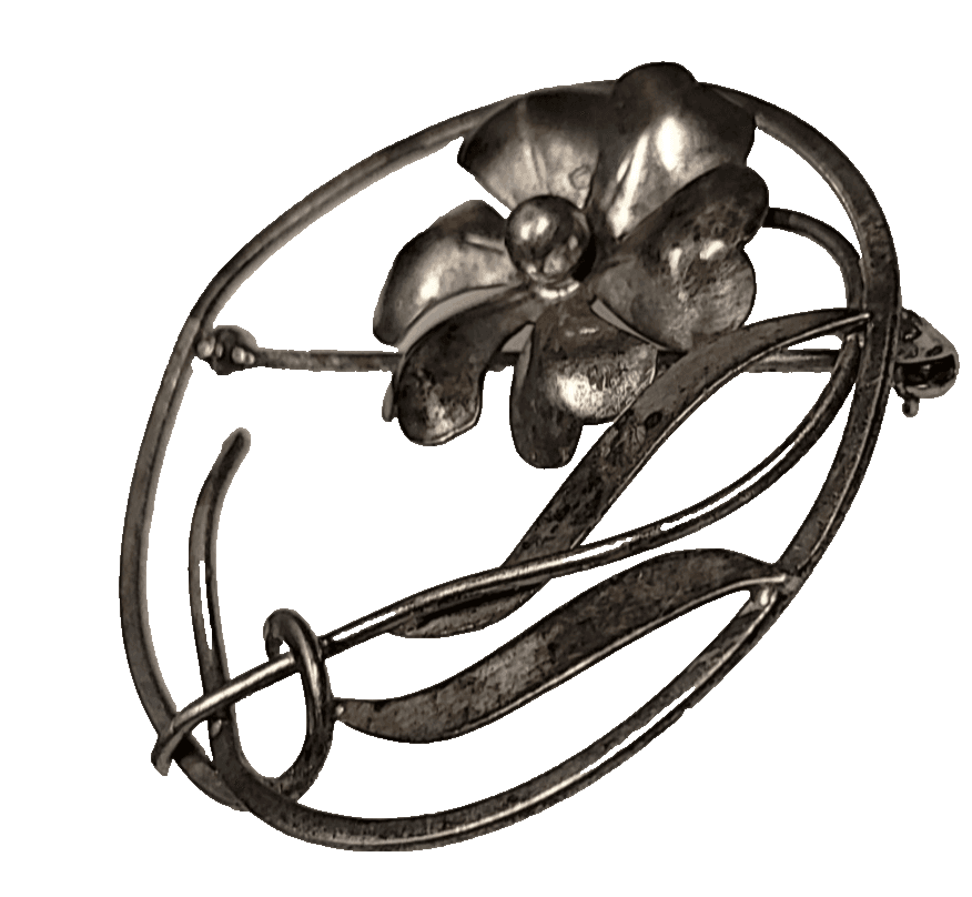 Vtg Signed 925 Sterling Silver BB 3 D Flower Cute Brooch Pin - Image 1
