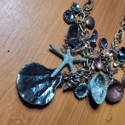 ⭐ Mythologie Sea Life Charm Statement Necklace – Nautical Coastal Jewelry - Thumbnail 7