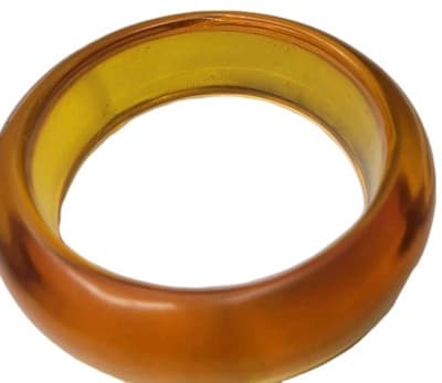 Vintage Chunky Apple Juice LUCITE Bangle Bracelet - Image 1