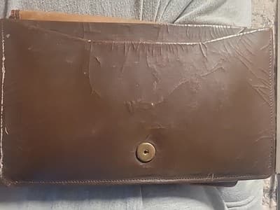Vintage Crocodile Embossed Leather Wallet Clutch Brown Accordion Interior - Thumbnail 12