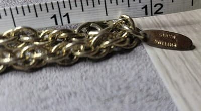 VINTAGE Whiting & Davis Gold Tone Rope Chain Necklace Holly Leaves Pendant - Thumbnail 10