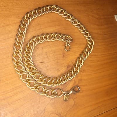 Erwin Pearl Chunky Gold Tone Chain Link Necklace Vintage Costume Jewelry - Image 1