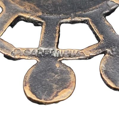 Vintage Pentti Sarpaneva Pendant Bronze Brutalist Modernist - Thumbnail 6