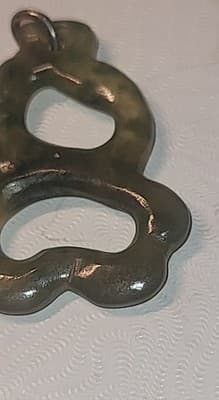 Vintage Nephrite Jade Abstract Pendant Openwork Carved Green Stone - Thumbnail 6