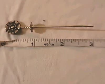 Antique European 800 Silver Skewer Cocktail Pick Art Nouveau Set – 3” – KL Mark - Thumbnail 8