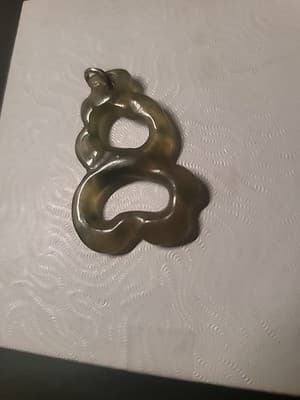 Vintage Nephrite Jade Abstract Pendant Openwork Carved Green Stone - Thumbnail 3