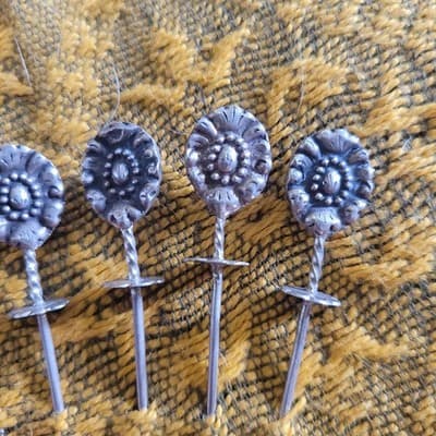 Antique European 800 Silver Skewer Cocktail Pick Art Nouveau Set – 3” – KL Mark - Thumbnail 7