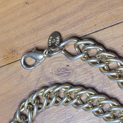Erwin Pearl Chunky Gold Tone Chain Link Necklace Vintage Costume Jewelry - Thumbnail 4