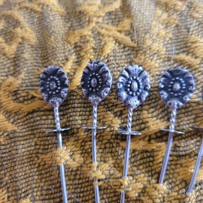 Antique European 800 Silver Skewer Cocktail Pick Art Nouveau Set – 3” – KL Mark - Thumbnail 14