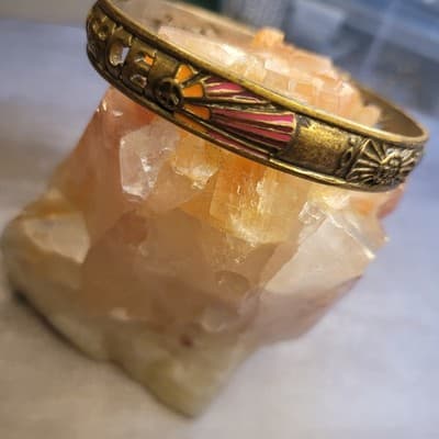 Lucky Brand Lucky You Peace Sun Beams 70s Style Bangle Bracelet - Thumbnail 2