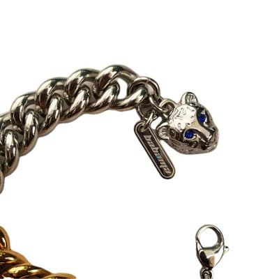BABAMA Snow Leopard Series Silver Gold Multi Tone Men's Chain Link Bracelet 8" - Thumbnail 2