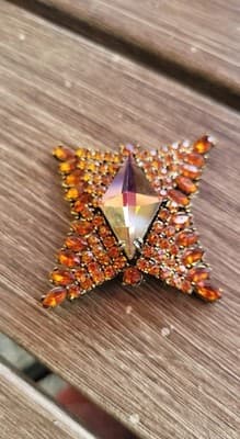 Vintage DeLizza & Elster Julianna Clip-on Earrings Brooch Aurora Borealis Set - Thumbnail 3