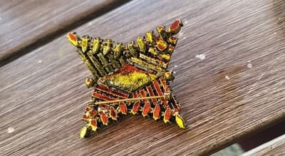 Vintage DeLizza & Elster Julianna Clip-on Earrings Brooch Aurora Borealis Set - Thumbnail 8