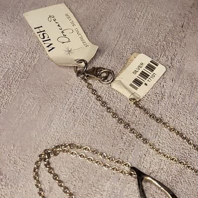 New Dogeared "Wish" Wishbone necklace STERLING Silver - Thumbnail 2