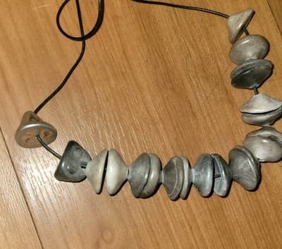 NAÄB Handmade 950 Silver & Natural Stone Bead Necklace — Solid Pendant, Artisan - Thumbnail 8
