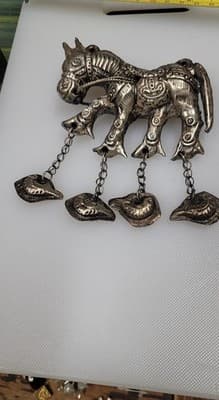 Miao Tribal Horse Pendant Necklace Vintage Jewelry Asian Chinese Cultural - Thumbnail 3