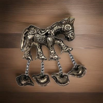 Miao Tribal Horse Pendant Necklace Vintage Jewelry Asian Chinese Cultural - Image 1