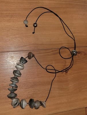 NAÄB Handmade 950 Silver & Natural Stone Bead Necklace — Solid Pendant, Artisan - Thumbnail 9