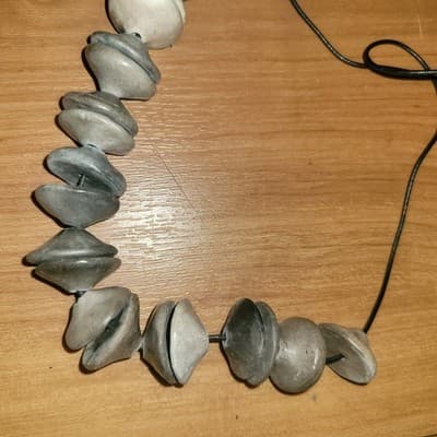 NAÄB Handmade 950 Silver & Natural Stone Bead Necklace — Solid Pendant, Artisan - Thumbnail 10