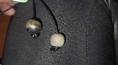 NAÄB Handmade 950 Silver & Natural Stone Bead Necklace — Solid Pendant, Artisan - Thumbnail 5