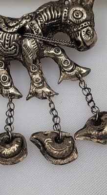 Miao Tribal Horse Pendant Necklace Vintage Jewelry Asian Chinese Cultural - Thumbnail 2