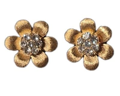 Crown Trifari Birthday Series Alfred Phillippe Ribbon Necklace Earrings Goldtone - Thumbnail 4