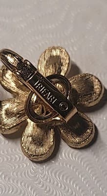 Crown Trifari Birthday Series Alfred Phillippe Ribbon Necklace Earrings Goldtone - Thumbnail 3
